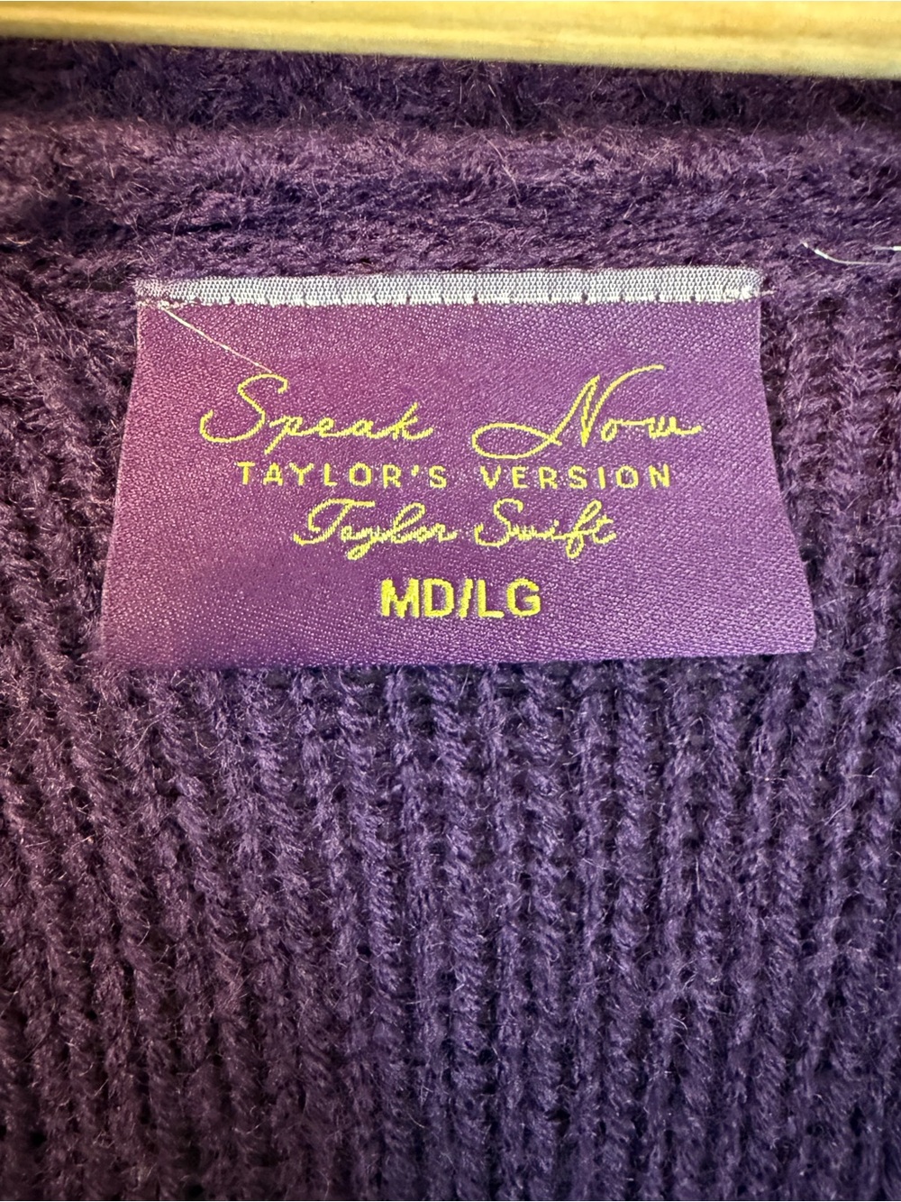Taylor Swift Speak Now Taylor’s Version Cardigan Purple Cable Knit M/L - Picture 2 of 6